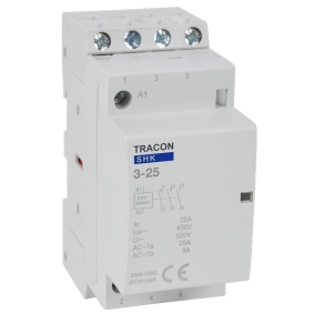 Tracon installációs kontaktor 2 Mod, 3×NO - SHK3-25