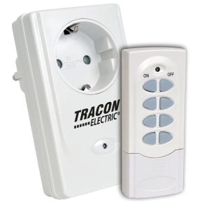   Tracon távkapcsolós csatlakozóaljzat, 1 aljzat, 1 távírányító 3600W, IP20 RCS11