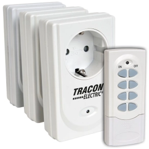   Tracon távkapcsolós csatlakozóaljzat, 3 aljzat, 1 távírányító 3600W, IP20 RCS13