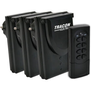   Tracon távkapcsolós csatlakozóaljzat, 3 aljzat, 1 távírányító 3600W, IP44 RCS13-IP