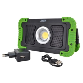   Bluetooth hangszórós akkumulátoros LED szerelő fényvető 15W 6000K 3,7V 8000mA - Tracon STLFLBT15W