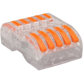   Tracon csavar nélküli vezeték összekötő, toldó nyitható,átlátszó 0,5-4mm2, 32A, 5pólusú - OVOTT55