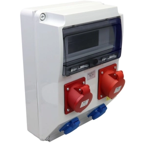   Csatlakozó doboz védelem nélkül, 2×SCHUKO+1×16A(3P+N+E)+1×32A(3P+N+E) TDB12-12M Tracon