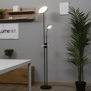   LED állólámpa olvasókarral minimál stílusban, kapcsolóval állítható fényerővel, 180 cm - Ophus Rábalux 3240, üveg, 3000 K, 2110 lm, 23 W