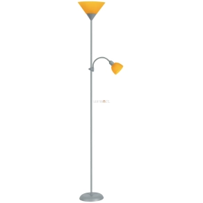   Mennyezetvilágító állólámpa olvasókarral, sárga, 178 cm - Action Rábalux 4026, zsinórkapcsoló, 1xE27+1xE14 foglalattal