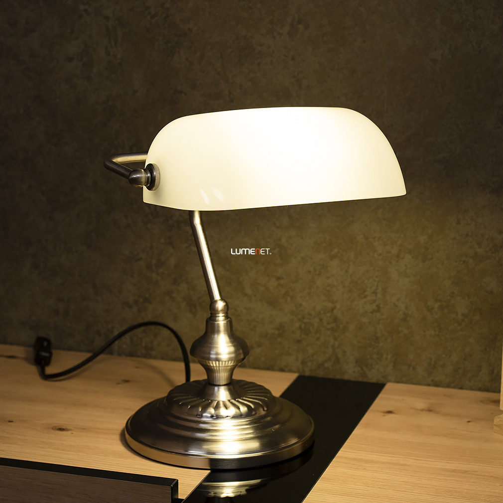 Banklámpa fehér búrával, 33 cm - Bank Rábalux 4037, 1xE27 foglalattal