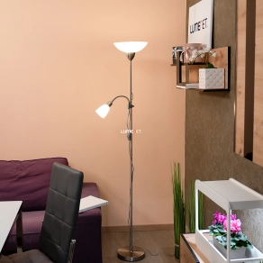   Mennyezetvilágító állólámpa olvasókarral, 178 cm - Diana Rábalux 4067, zsinórkapcsoló, üveg, 1xE27+1xE14 foglalattal