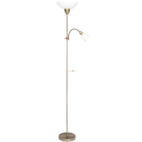   Mennyezetvilágító állólámpa olvasókarral, fehér-bronz, 178 cm - Diana Rábalux 4068, üveg, 1xE27+1xE14 foglalattal