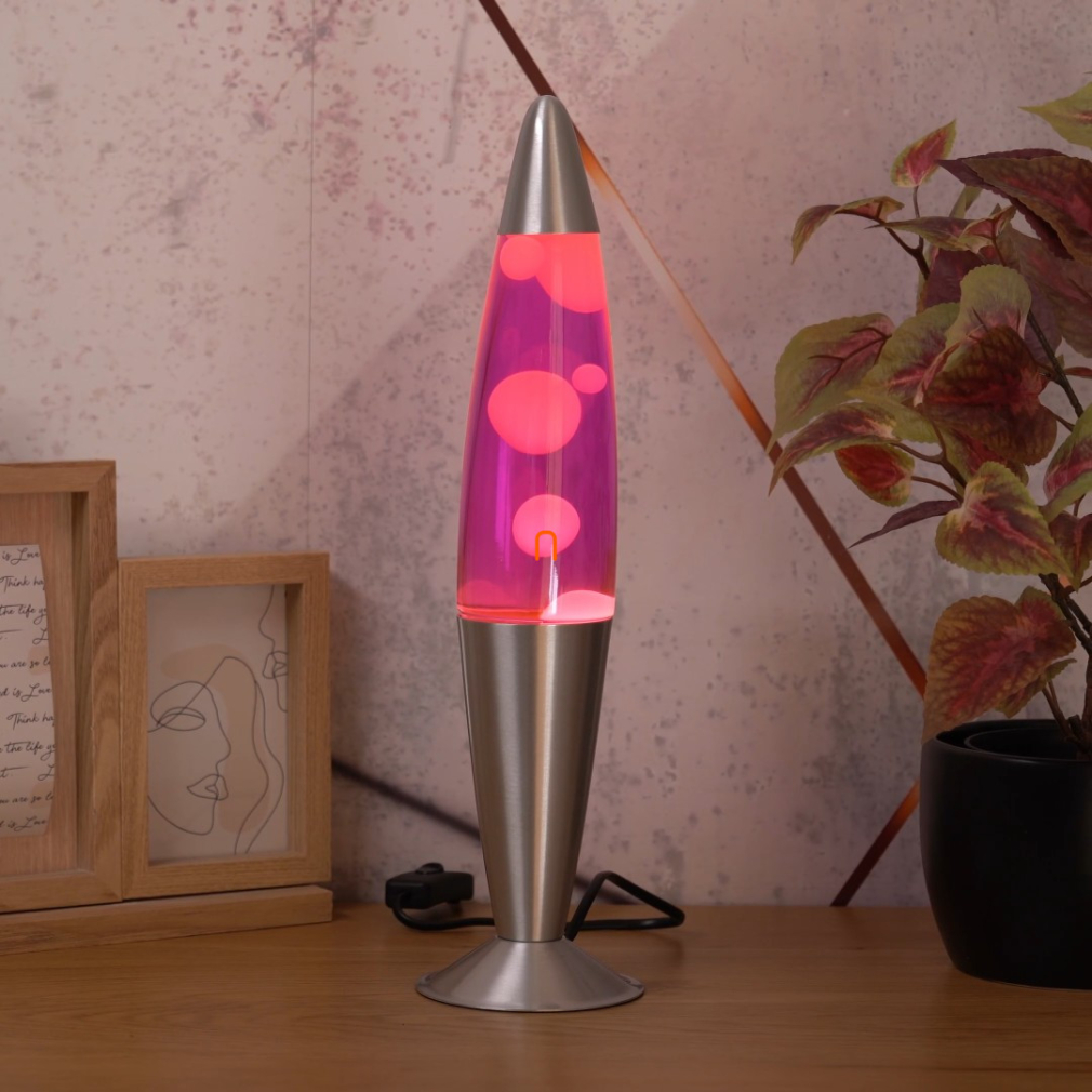Lávalámpa fényforrással, 42 cm, rózsaszín - Lollipop Rábalux 4108, 1xE14 foglalattal