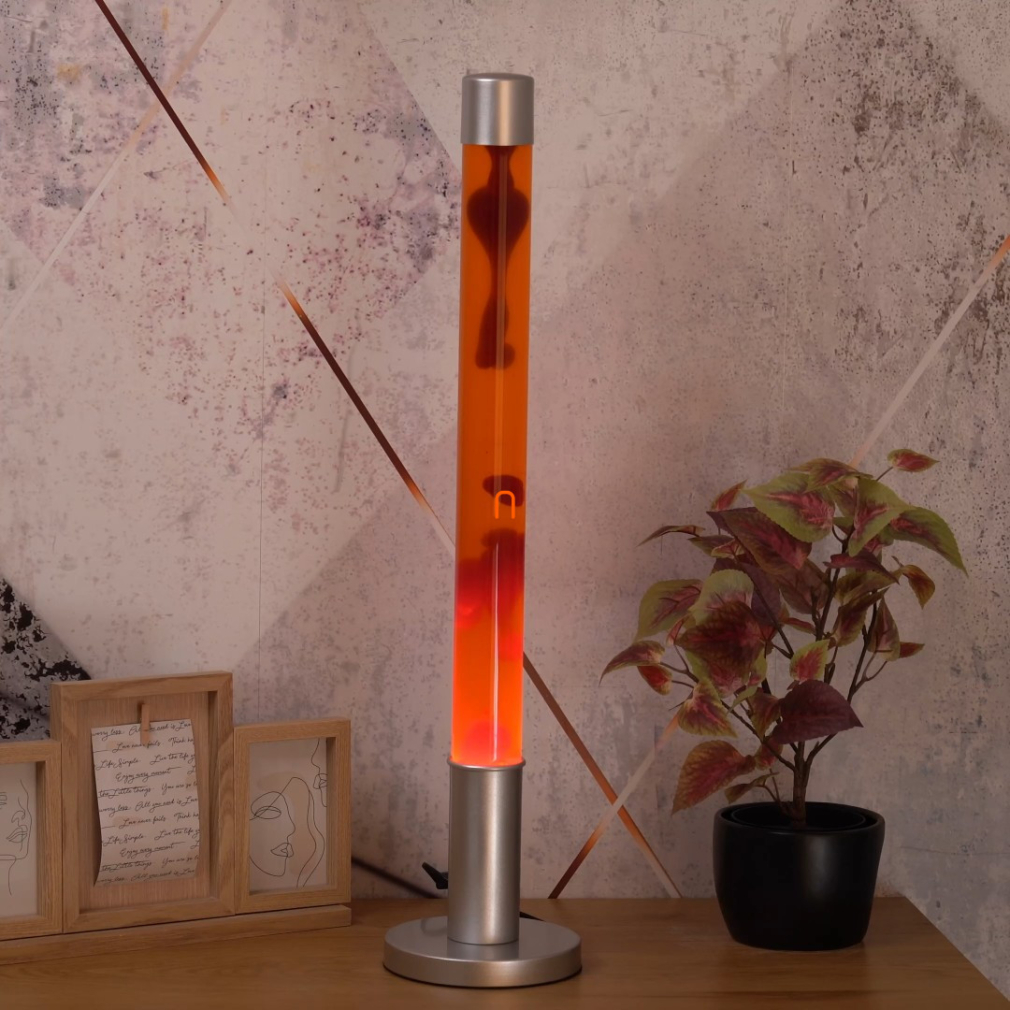Lávalámpa, 76 cm, piros-sárga - Dovce Rábalux 4111, zsinórkapcsoló, üveg, 1xE14 foglalattal