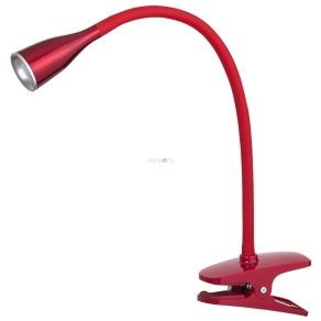   Piros asztali LED spot lámpa, csíptetős 35 cm - Jeff Rábalux 4198, 3000 K, 330 lm, 4,5 W