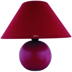   Vörös asztali lámpa, 19 cm - Ariel Rábalux 4906, 1xE14 foglalattal