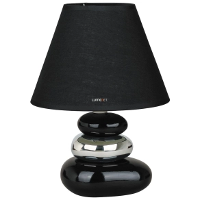   Éjjeli lámpa, fekete kerámia, 25 cm - Salem Rábalux 4950, 1xE14 foglalattal