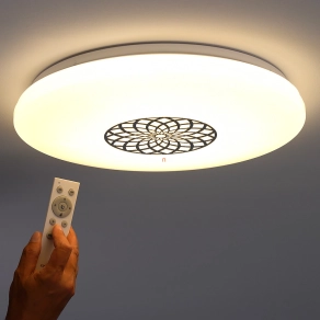   Okos mennyezeti LED lámpa távirányítóval, mandala mintás - Ophelia RGBW Rábalux 5364