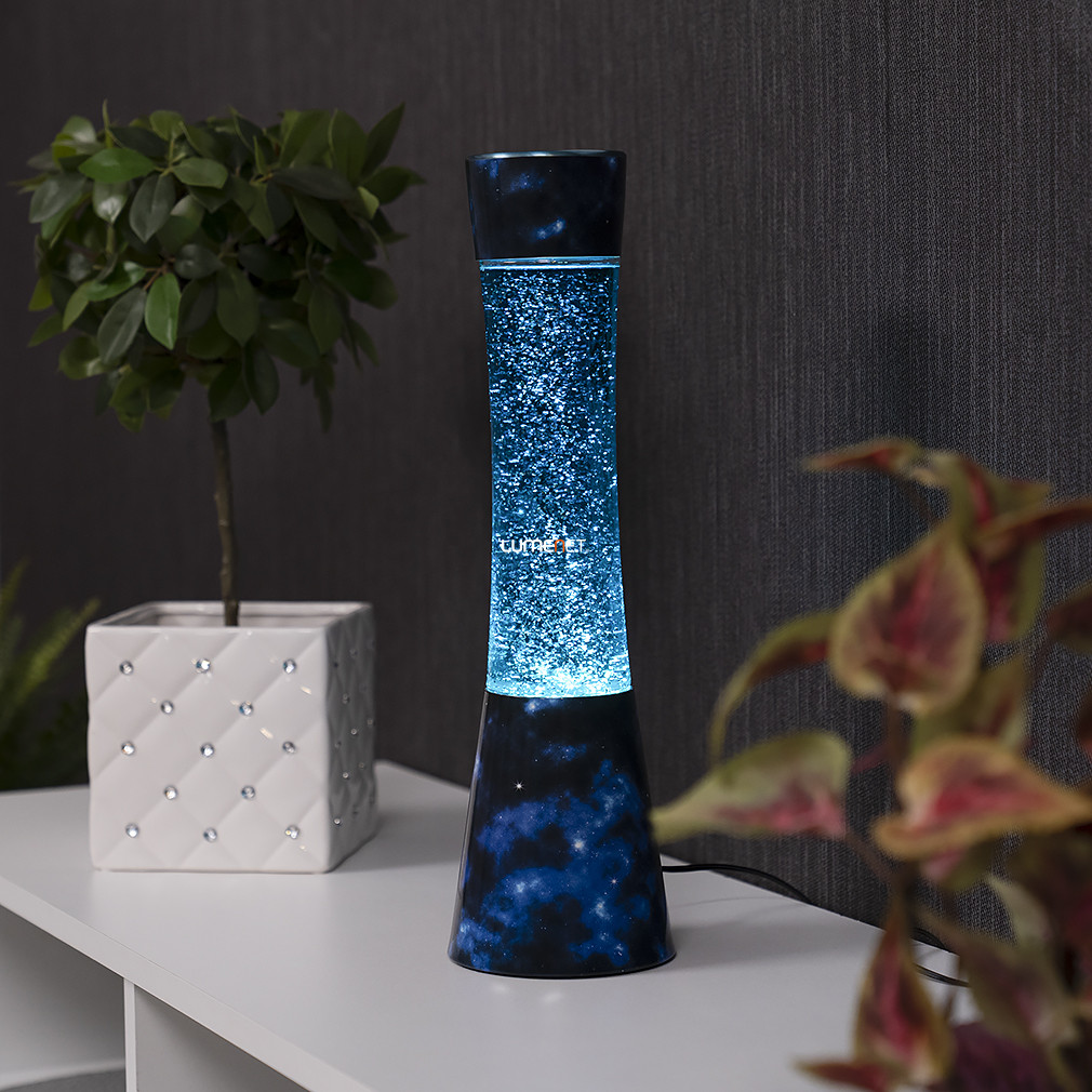 Glitteres lávalámpa fényforrással, univerzum hatással, 39 cm - Minka Rábalux 7026, 1xGY6.35 foglalattal