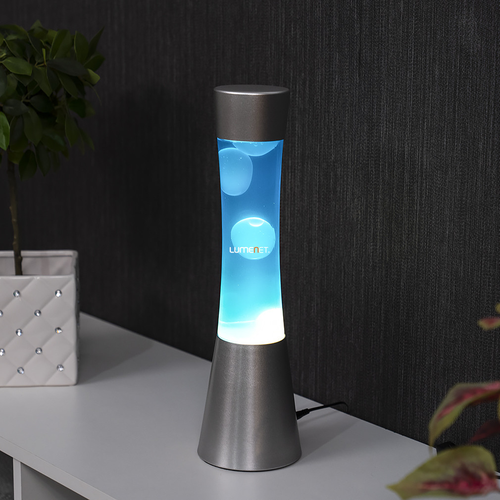 Kék lávalámpa fényforrással, 39 cm - Minka Rábalux 7029, 1xGY6.35 foglalattal
