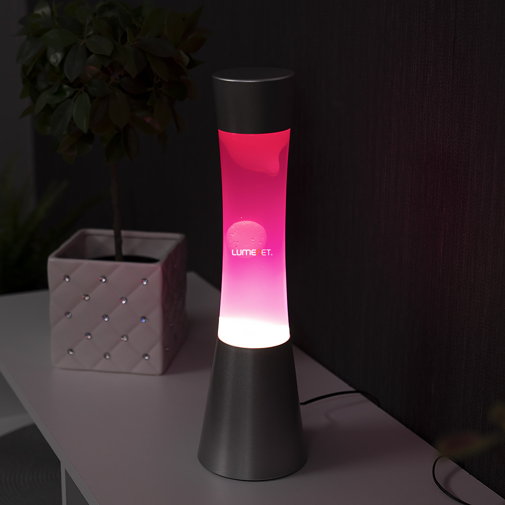 Rózsaszín lávalámpa fényforrással, 39 cm - Minka Rábalux 7030, 1xGY6.35 foglalattal