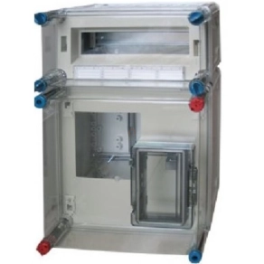   Hensel Basic HB1012 fogyasztásmérő szekrény, 1 fázisú mérő számára, 12 modulos kismegszakító szekrény 300x450x146mm