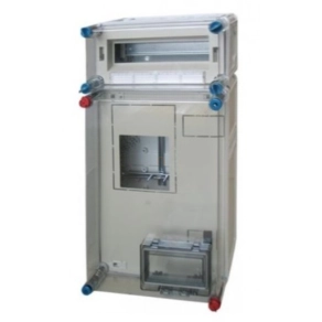   Hensel Basic HB3012 fogyasztásmérő szekrény, 1 vagy 3 fázisú mérő számára, 12 modulos kismegszakító szekrény 300x600x185mm
