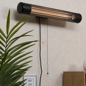   Bontott csomagolású Fali karbonszálas fürdőszobai fűtőtest, fekete (1200W)