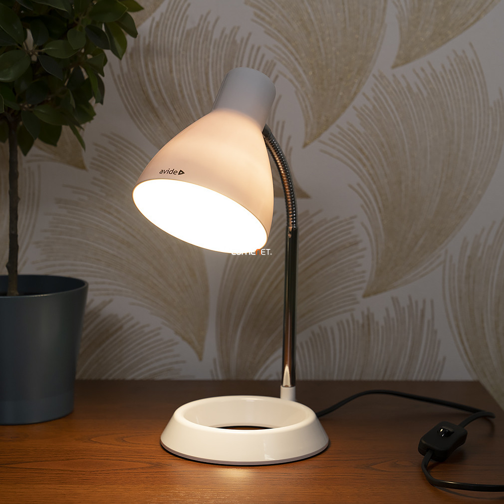 Modern asztali lámpa 33 cm, fehér - Basic Avide ABLDLO-W, 1xE27 foglalattal, 220-240 V