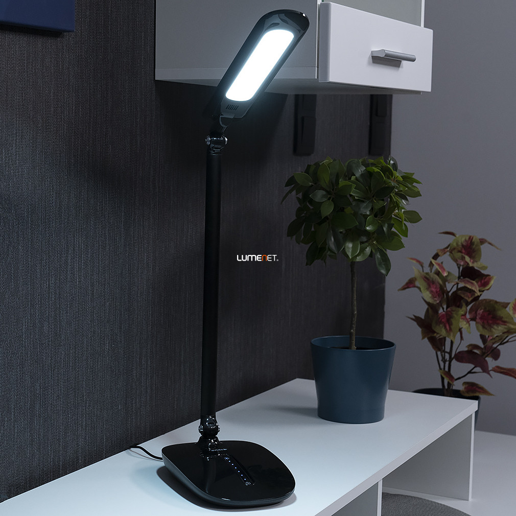 Asztali LED lámpa fényerőszabályzós, fekete 75 cm - Avide ABLDL-FTD-10W-BL, fényerősség szabályzó, 5000 K, 600 lm, 10 W