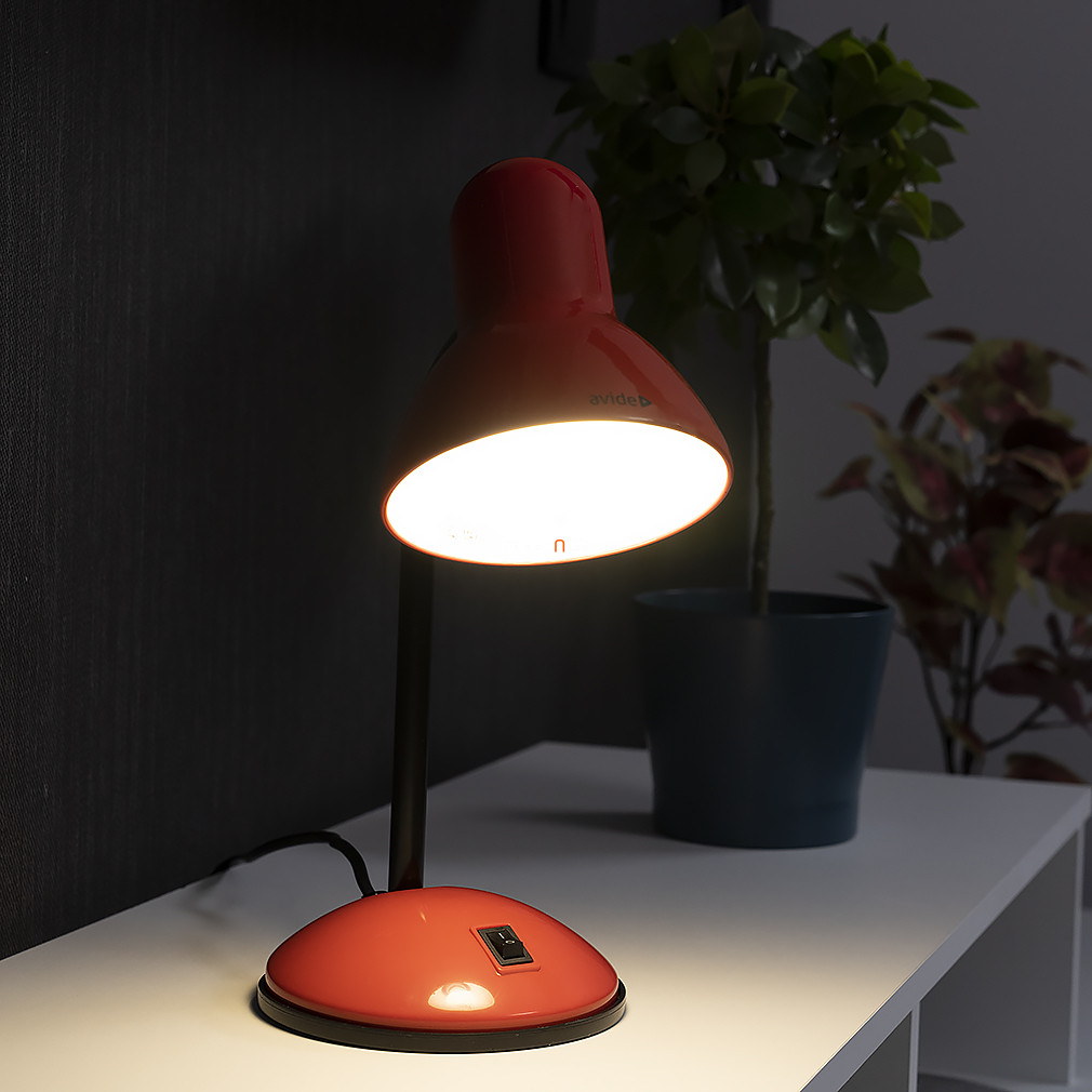 Piros íróasztali lámpa, 39 cm - Basic Avide ABLDLS-R, 1xE27 foglalattal