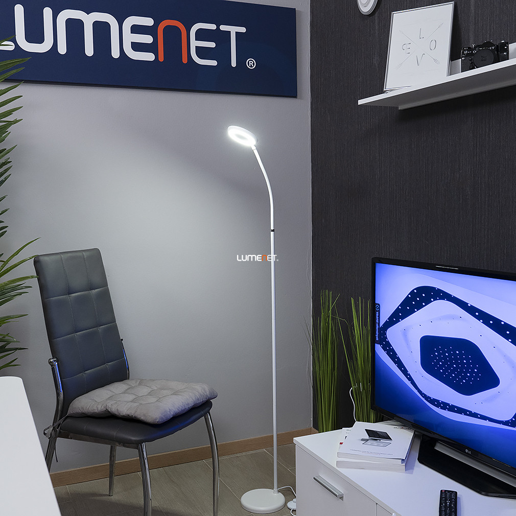 LED állólámpa, talpkapcsolóval szabályozható, 139 cm - Angel Avide ABLFL-12W-ANGEL-W, 4000 K, 500 lm, 12 W