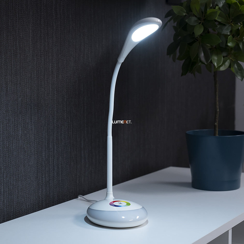 Modern asztali LED lámpa 47 cm - Ben Avide ABLDLRGB-4W-W, akkumulátor USB töltővel (tartozék), 5000 K, 250 lm, 4 W