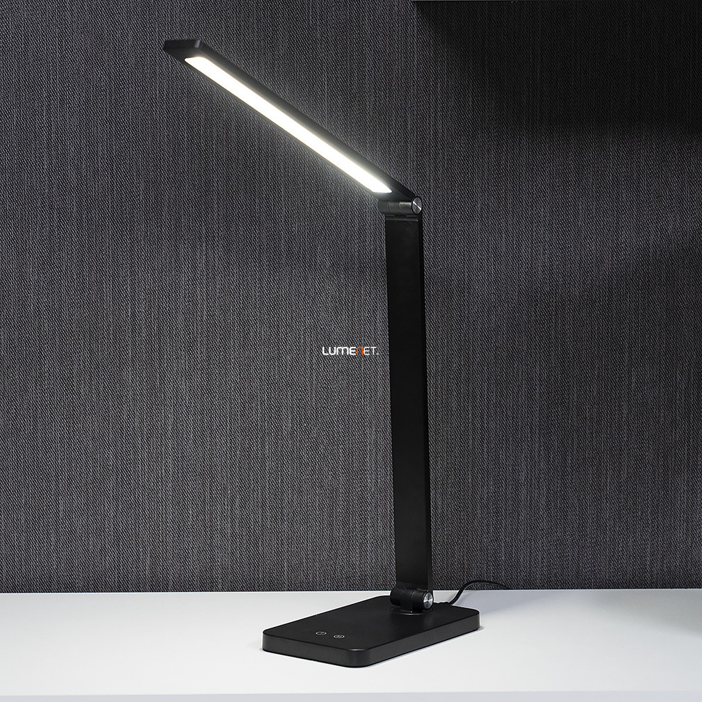 Szabályozható asztali LED lámpa fekete színben 37 cm - Tyler Avide ABLDL-6W-TYL-B, USB, 3000-4000-6400 K, 250 lm, 6 W
