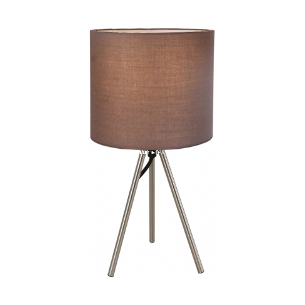 Háromlábú asztali lámpa barna színben, 35 cm - Quinn Avide ABLFL-1XE14-QUI-BR, textil, 1xE14 foglalattal
