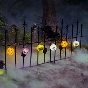   Halloween-i lampion fényfüzér - 7,5 x 150 cm - 2 x AA elemes