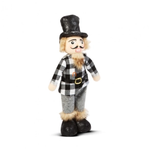   Karácsonyi diótörő baba - álló - 47 cm - poliészter -  fekete