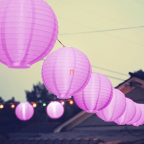 LED-es lampion - 1 LED - magenta - 2 x AAA - Family 11399MG