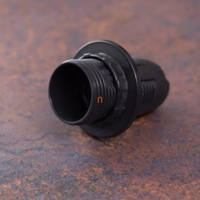   E14 csillár foglalat fekete, műanyag (F 14-303 M)  - DEL044 deLux