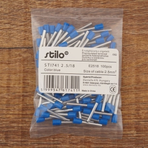 Stilo érvéghüvely szigetelt 2,5/18 kék - STI741