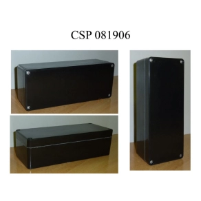   CSP 081906 poliészter doboz, üres  80x190x 60mm IP 65 fekete, halogénmentes CSP 11081906