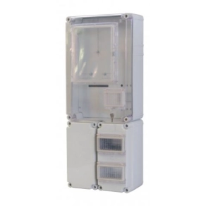   PVT EON 3045 FO 2x6 ÁK - AM PVT3045FO2x6ÁK 1-3F fogyasztásmérő EM ablakkal, kulcsos zárral, kábelfogadó+elmenő 12modul, alsó maszkkal