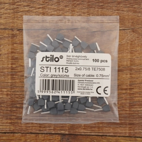 Stilo érvéghüvely iker 2* 0,75/ 8 szürke - STI1115