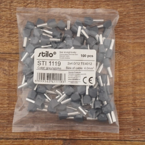 Stilo érvéghüvely iker 2* 4,0/12 szürke - STI1119