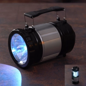   Kemping lámpa (hordozható elemlámpa) 1W+3W COB LED 120lm, PC+ABS, (3xAA nem tartozék)  - DEL1363 deLux