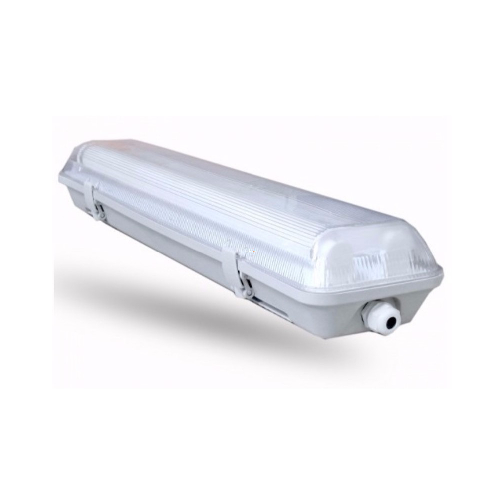 Por- és páramentes lámpatest 2x18W T8 EVG, elektronikus előtéttel, PC búrás, IP65 - deLux DEL1369
