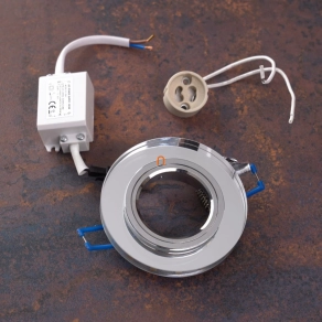   Spot lámpa keret GU10/MR16 fix króm LED kiegészítő világítással, 3000K, 220lm, 90x22mm - deLux DEL1425