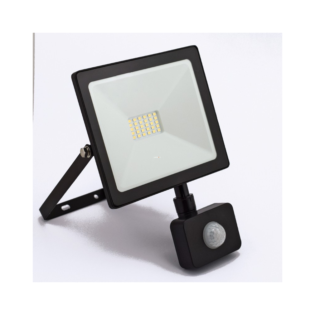 Reflektor 30W LED-es, mozgásérzékelős, lapos, fekete IP65 - deLux DEL1478