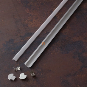   LED szalaghoz alumínium sín szett süllyesztett sín 12mm-es LED szalaghoz, 1fm + opál takaró + 2 db rögzítő + 2 db végzáró  - DEL1489 deLux