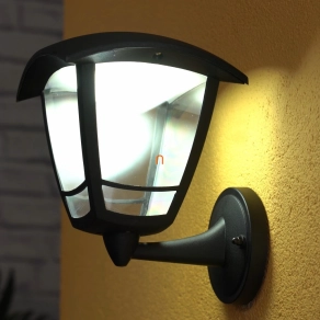   LED-es kültéri lámpa oldalfalra, fekete, 8W, IP44, felfelé álló - Roby deLux DEL1490