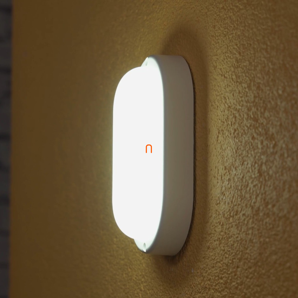 Hajólámpa LED 12W 1000lm 4000K ovális, opál búra műanyag alj fehér IP54 - deLux DEL1542