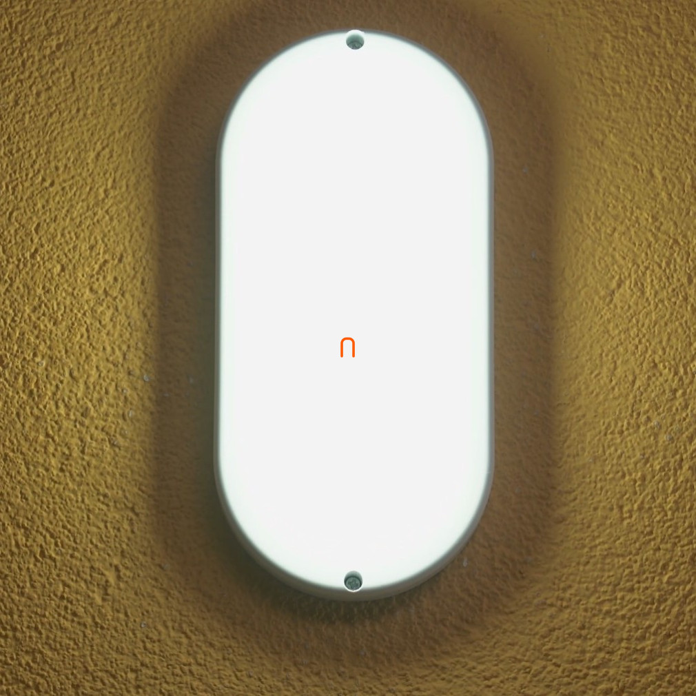 Hajólámpa LED 15W 1200lm 4000K ovális, opál búra műanyag alj fehér IP54 - deLux DEL1543