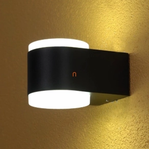   Kültéri kerek falra szerelhető lámpatest, fekete, LED 2x3W, 4000K, IP54 - deLux DEL1553