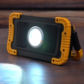   LED reflektor 20W 6500K hordozható 1000lm, IP54, Bluetooth hangszóróval, akkumulátoros 8000mAh, USB, Power bank funkció - deLux DEL1555